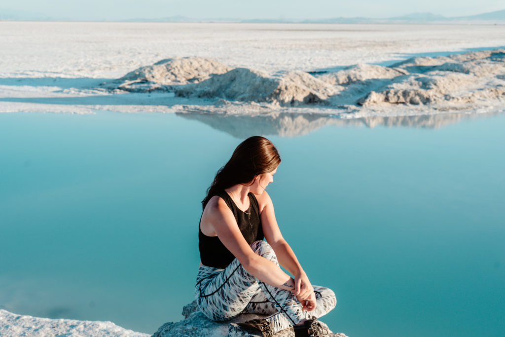 A young lady at the Bonneville Salt Flats from a blog post about How the Minimalist Mindset Changed My Life by Chelsey Home