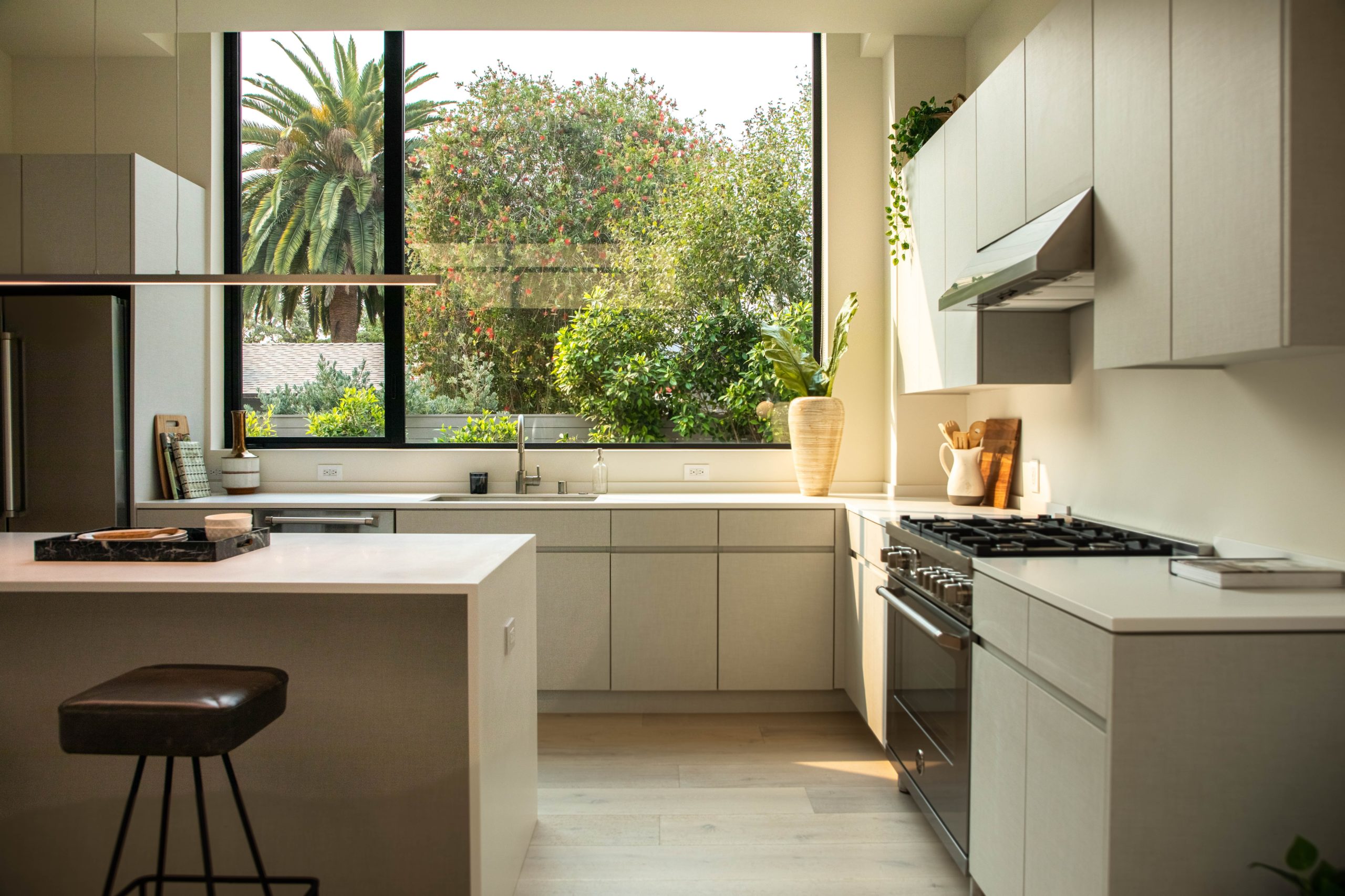 Modern Minimalist Kitchen with Large Picture Window